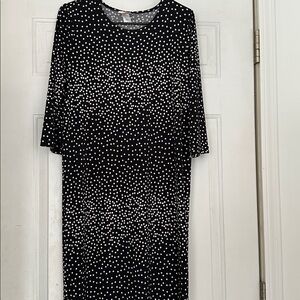 Zadie bs layering dress. Black and white polka dot